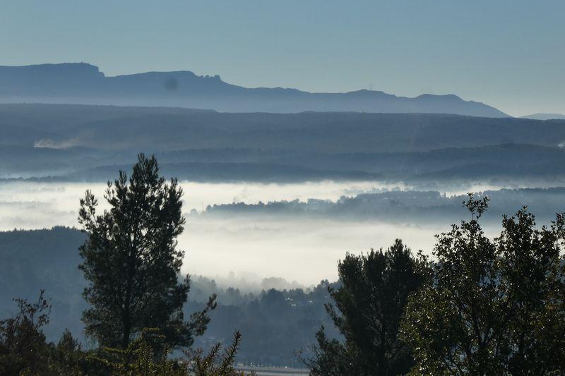 brume dans la vallée de l'arc, vue du Cengle