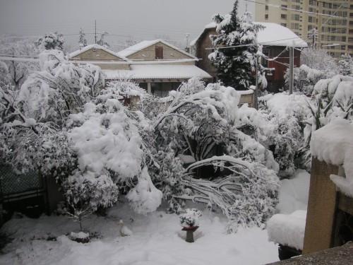 neige impressionnante à Marseille