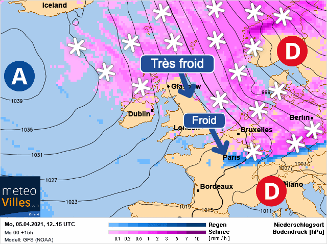 Carte de prévisions d'europe du Lundi 5 avril 2021