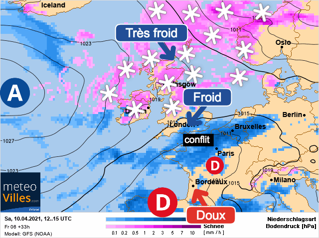 Carte de prévisions d'europe du Samedi 10 avril 2021