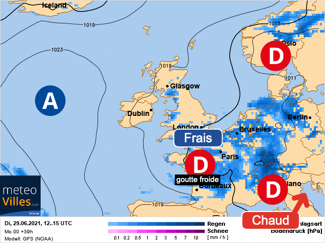 Carte de prévisions d'europe du Mardi 29 juin 2021