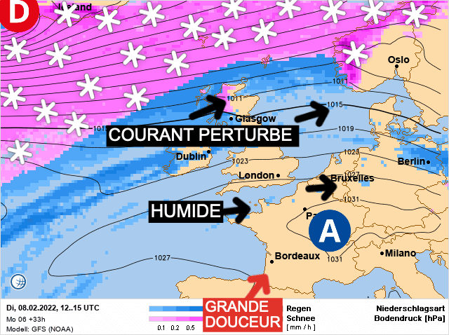 Carte de prévisions d'europe du Mardi 8 février 2022
