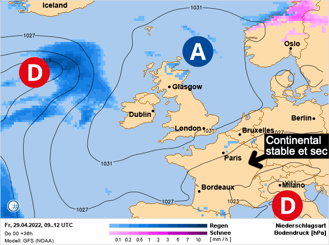 Carte de prévisions d'europe du Vendredi 29 avril 2022