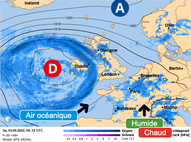 Carte de prévisions d'europe du Samedi 3 septembre 2022