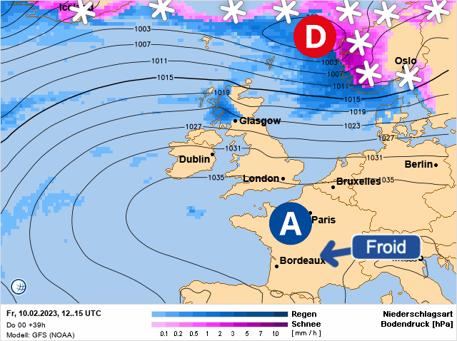 Carte de prévisions d'europe du Vendredi 10 février 2023