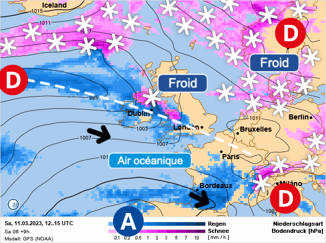 Carte de prévisions d'europe du Samedi 11 mars 2023
