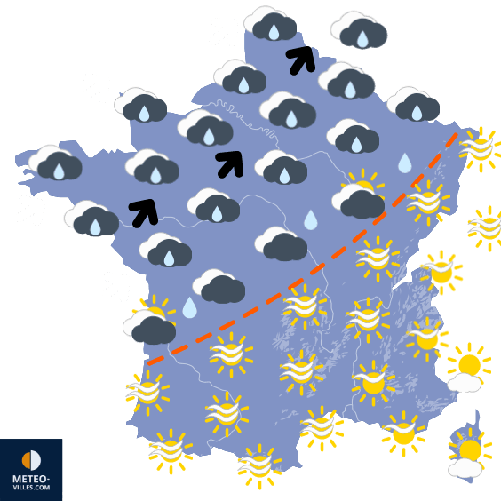 METEO : les pluies du Nord progressent vers le sud