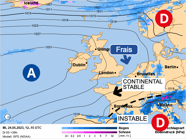 Carte de prévisions d'europe du Mercredi 24 mai 2023
