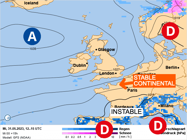 Carte de prévisions d'europe du Mercredi 31 mai 2023