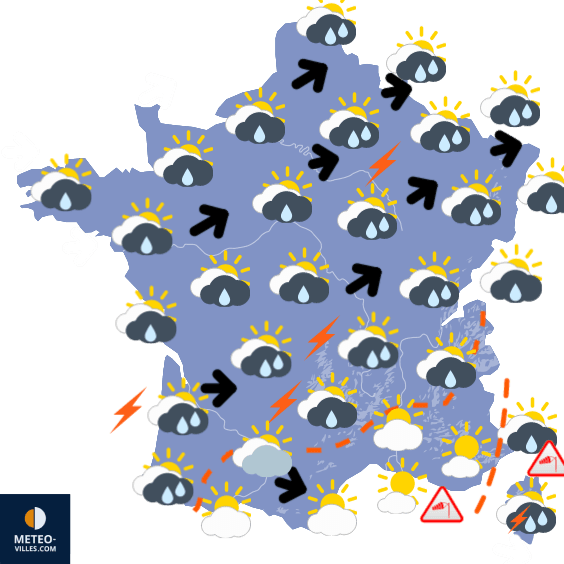 Carte de prévisions du temps du Vendredi 22 septembre 2023