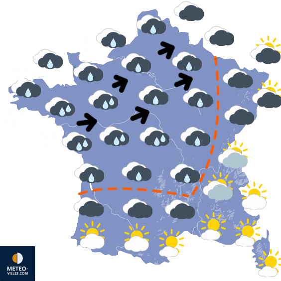 Carte de prévisions du temps du Dimanche 10 décembre 2023