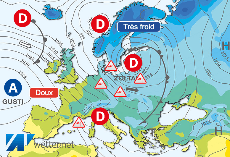 Carte de prévisions d'europe du Vendredi 22 décembre 2023