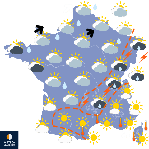 Nouveaux orages, puis généralement plus estival