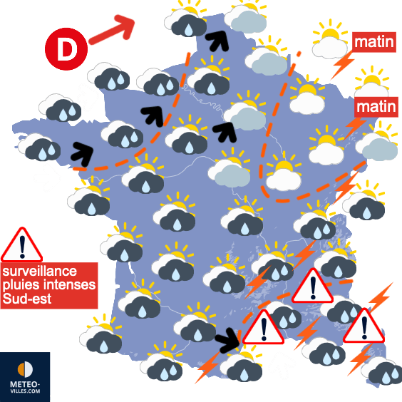 Carte de prévisions du temps du Dimanche 8 septembre 2024