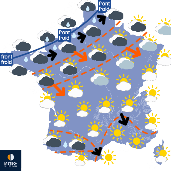 Carte de prévisions du temps du Mardi 10 septembre 2024