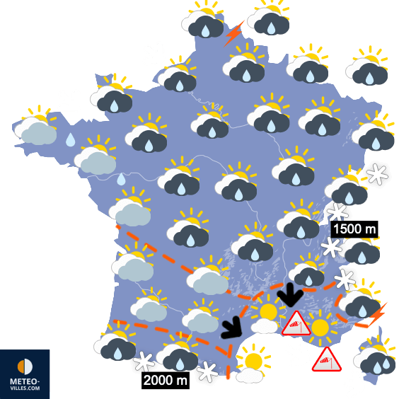 Carte de prévisions du temps du Jeudi 12 septembre 2024