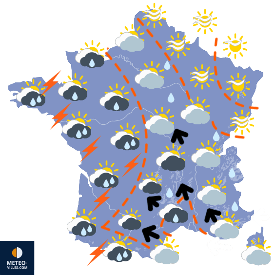 Carte de prévisions du temps du Samedi 21 septembre 2024