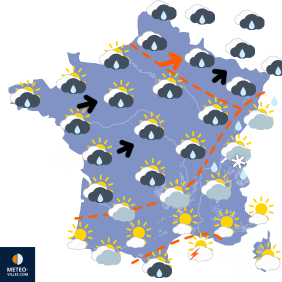 Carte de prévisions du temps du Mardi 24 septembre 2024