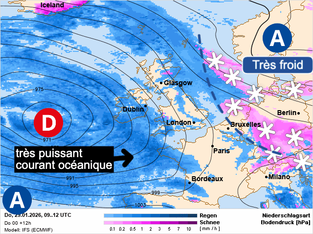 Carte de prévisions d'europe du Jeudi 29 janvier 2026