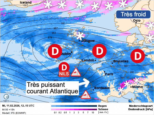Carte de prévisions d'europe du Mercredi 11 février 2026