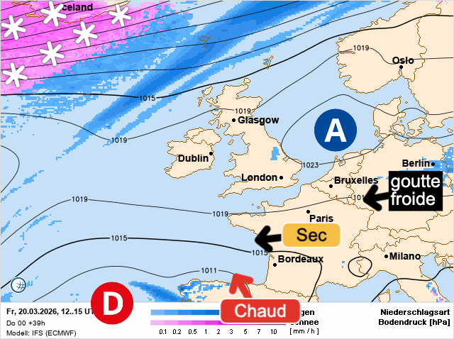 Carte de prévisions d'europe du Vendredi 20 mars 2026