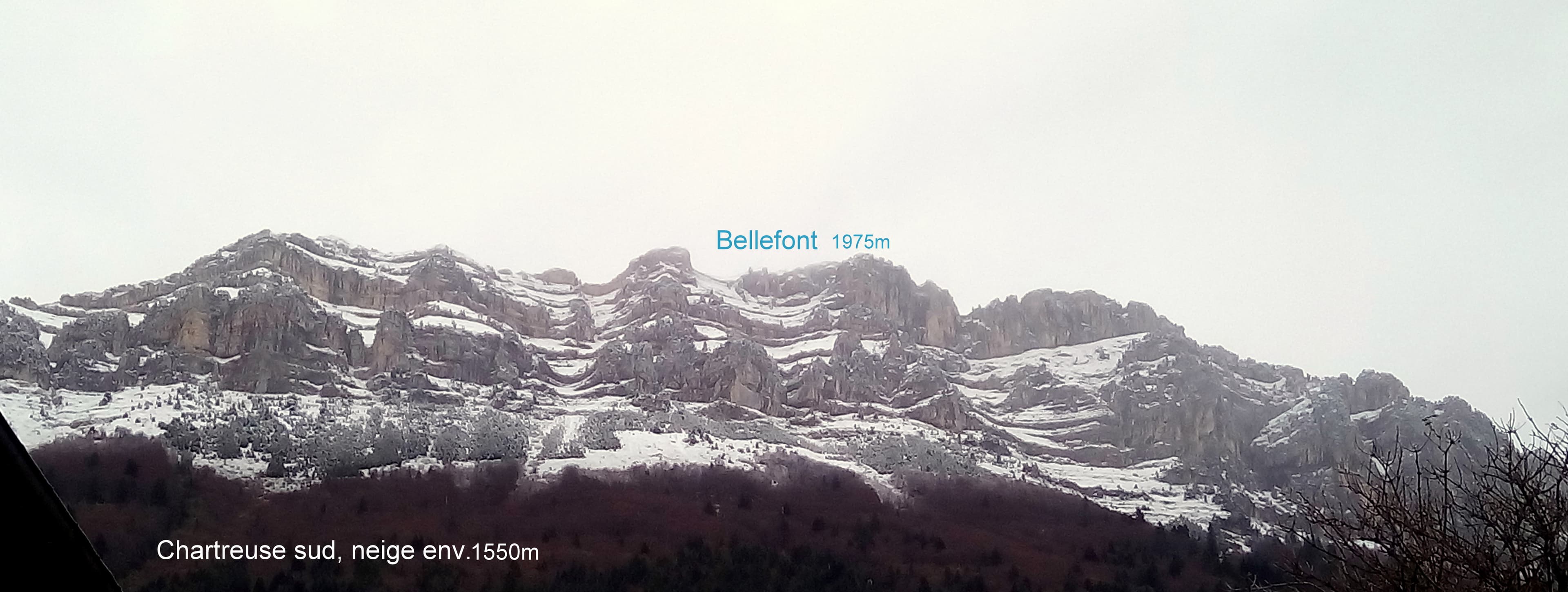 neige vers 1550m en Chartreuse sud