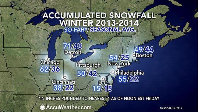 Image d'illustration pour Tempête de neige et de pluies verglaçantes sur l'Est des Etats-Unis