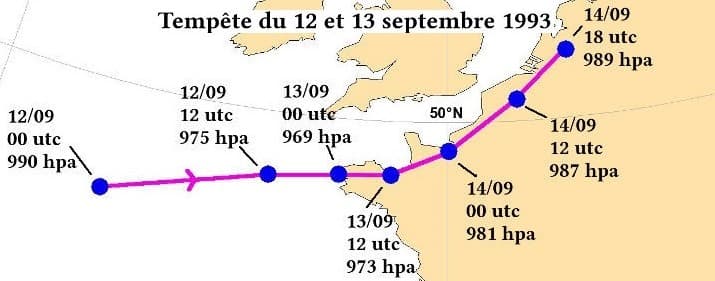 Image d'illustration pour L'ex-ouragan Floyd devenu tempête en France en septembre 1993