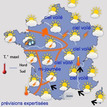 Multiplication des orages et des pluies avant un rafraîchissement