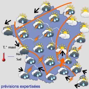 Début de semaine beaucoup plus frais - restant humide au Sud