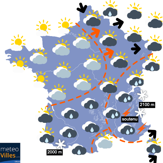 Fortes pluies dans le Sud et l'Est
