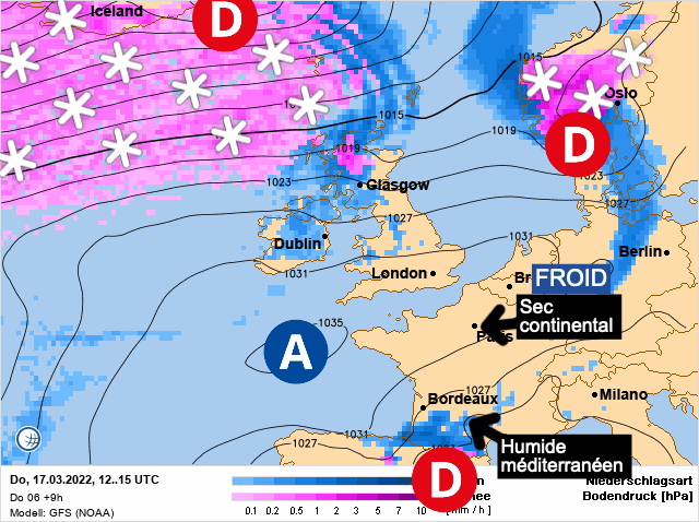 Carte de prévisions d'europe du Jeudi 17 mars 2022