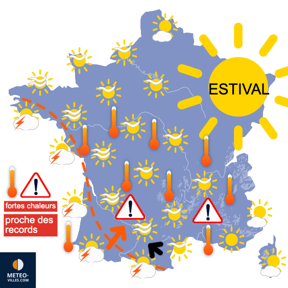 Pic de fortes chaleur et orages parfois violents