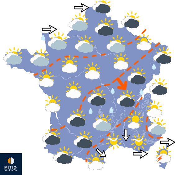 Carte de prévisions du temps du Vendredi 18 septembre 2026