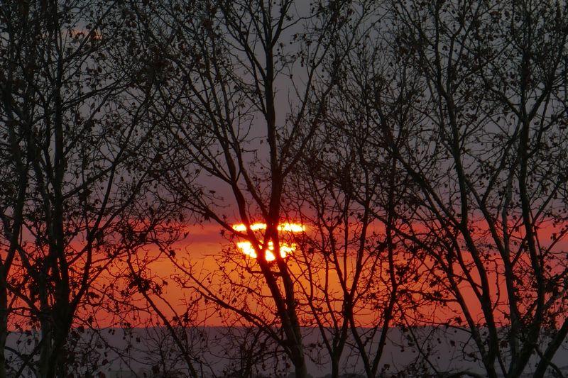 coucher de soleil rouge