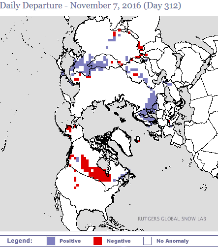 Image d'illustration pour L'enneigement devient excédentaire sur l'hémisphère Nord